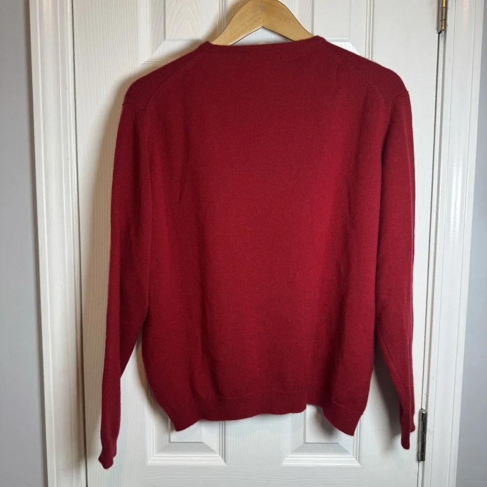 Hector Russell Men's 100% Pure Cashmere Scotland‎ XL Red Round Neck